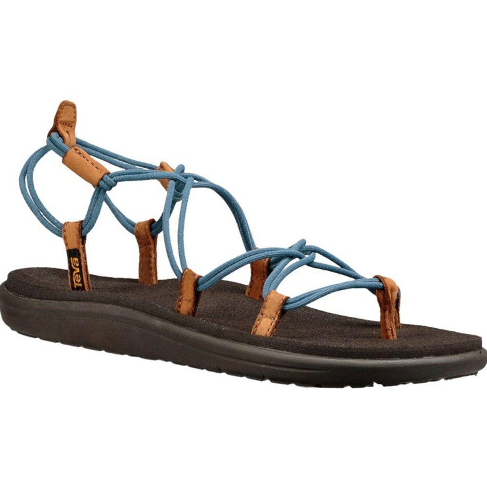 Teva voya sandals strappy blue ocean colored